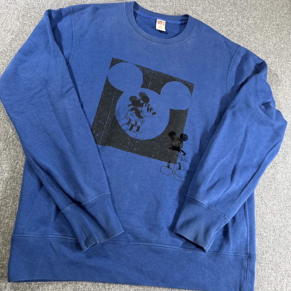Uniqlo UT Disney Mickey Mouse Blue Crewneck Sweatshirt Mens Medium